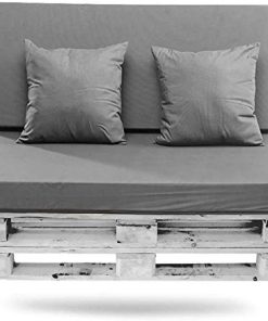 FoamTouch Euro Palette Cushions Complete Pallet Cushions Set Outdoor Garden Sofa Seat Foam seat Pad (1 Seat 120cmx80cmx10cm, 1 Back Seat 120cmx40cmx7.5cm, 2 Cushion 18"x18")
