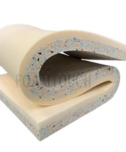 FoamTouch High Density Ultra Firm Recon Foam Base with Memory Foam Bonded Layer Upholstery Foam Sheet for Mattress Padding Window Seat Bench Pads Floor Bed Replacement
