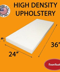 FoamTouch FoamRush Upholstery Foam High Density Firm Foam Soft Support (Chair Cushion Square Foam for Dinning Chairs, Wheelchair Seat Cushion Replacement)[24" W x 36" L]