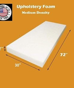 FoamTouch Comfort Foam Upholstery Foam Medium Density Cushion, 2'' L x 30'' W x 72'' H by Comfort Foam
