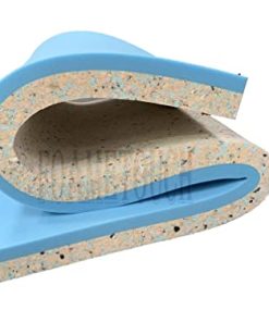 FoamTouch High Density Ultra Firm Recon Foam Base with Blue Firm Foam Bonded Layer Upholstery Foam Sheet for Mattress Padding Window Seat Bench Pads Floor Bed Replacement