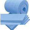 FoamTouch High Density Firm BLUE Upholstery Foam Sheet Cushions window Seat Pads Sofa dinning indoor floor mat Wheel chair Bench outdoor chair padding (40CMX50CMX1'')