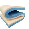 FoamTouch MOTHER LAND High Density Blue Firm Foam Base with Memory Foam Bonded Layer Upholstery Foam Sheet for Mattress Padding Window Seat Bench Pads Floor Bed Replacement