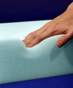 FoamTouch PRIME High Density Upholstery Firm Foam, Cut To Any Size, Cushions Seat Pad, Seating Dining Seat Stool Chair Firm Blue Foam (18 x 18, Upholstery foam thickness 3")