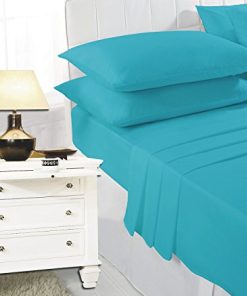 FoamTouch Plain Polycotton Dyed Fitted Sheet in 4 size Single Double King Super King (Double, Teal)