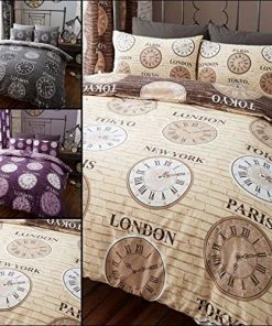 FoamTouch Techmoblink Titanium Clock Modern Printed Duvet Set