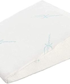 Xtreme Comforts 7" Memory Foam Bed Wedge Pillow, Hypoallergenic Breathable, Washable Bamboo Cover, Elevated Support Cushion, Acid Reflux, Lower Back Pain, Heartburn, Snoring, Allergies